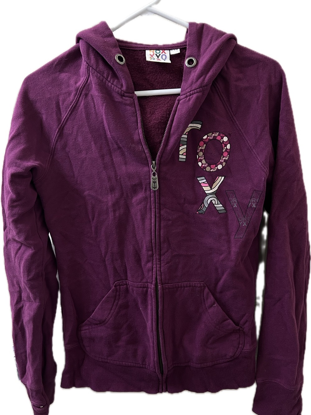 Roxy Purple Zip Hoodie with Logo